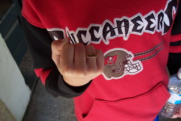Showing off his ring