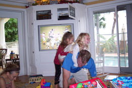 Uncle KC gave Julia and Danielle rides