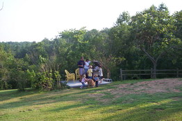 Mike and Fran were being well supervised while they checked the grill