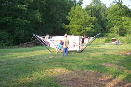 They LOVED flipping the hammock!