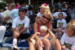 Stacey was a human jungle gym for Kate and Chase