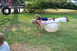 Marybeth gave Ryan a "horsie ride" - while looking way too buff, I might add!