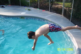 Patch showing off his dive
