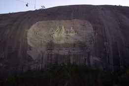 The confederate carving on the side of the mountain