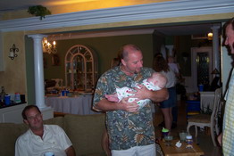 Mark's cousin, Rob, saying hello to Maddie