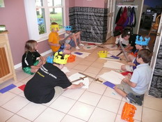 Everybody made their own cardboard shield