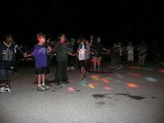 This was hilarious - the kids lined up holding hands and had to get the hula hoop to the end of the line without letting go of hands.