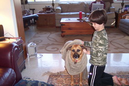 Patrick wanted to make sure Grendel didn't get too cold
