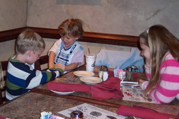 Preston, Ryan and Ashley before dinner