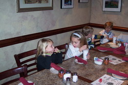 Danielle and Julia plotting to take over the world