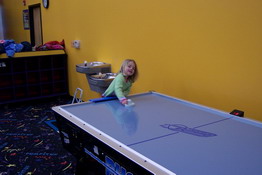 Emma liked the air hockey