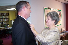 Getting the boutonniere just right