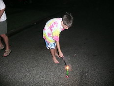 Patrick playing with fire
