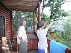 Jeremy taking a shot