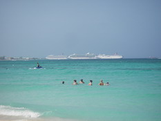 Three Carnival cruise ships all lined up