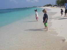 Alex and Patch like to sink into the sand