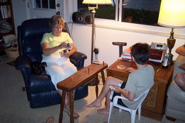 Nana and Patch playing cribbage