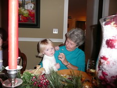 Helping Nana with her turkey