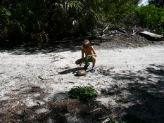 Alex saying hi to a gopher tortoise on the island