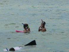 Justin and Alex snorkeling