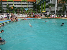 Patrick loves swimming laps - that splash is him 