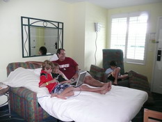 Watching the FSU/Miami game in our room