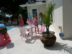 The girls enjoying all of the pink