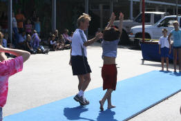 Finishing up a round off-back hand spring