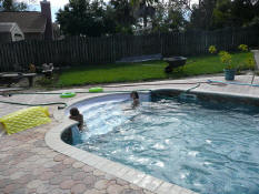 Patrick and Justin hanging out by the warm water jets