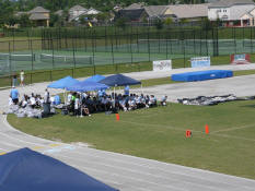The team trying to stay cool before the game