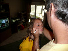 Alex getting painted