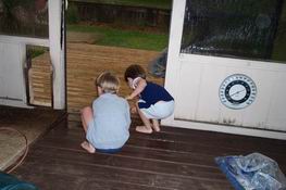 Trying to pick up the slippery hail