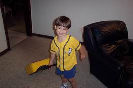 My little man - he carried his own suitcase into Becca's house!