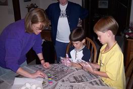 We got a different kind of egg coloring this year - tie dye!