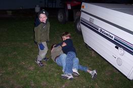 The boys finished off the evening with a good wrestling match