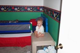 Andrew napped on Patch's bed - this is how I found him when he woke up