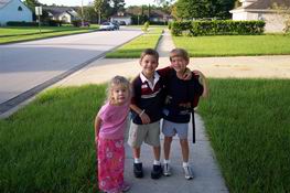Jacob started kindergarten today - and Clara had to make a funny face.  ;-)