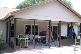 The framework for the screen went up today