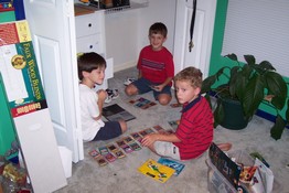Patch, Carter and Nathan playing Yu-Gi-Oh