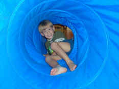 Alex in the tent/tube