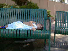 He wasn't really asleep - but definitely close!