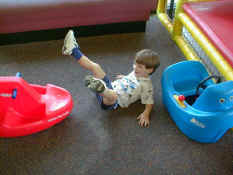 Patch's landing off the teeter totter
