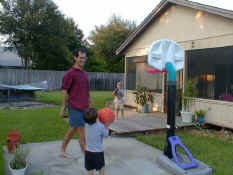 Shooting hoops after dinne