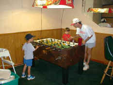 Playing foosball