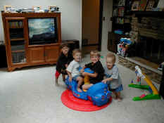 Patrick, Carter, Alex and Nathan "spinning"