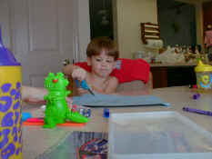 Patch making Grandma's birthday card