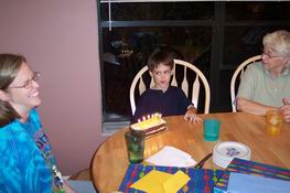 Alex was playing Happy Birthday on the piano while we tried to sing along - it was amusing, to say the least!