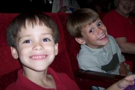 Trying their darndest to act respectably at the theater