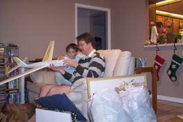 Uncle David helping Patch with his airplane
