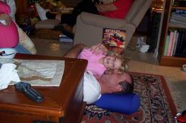 Danielle giving Uncle John some lovin'
